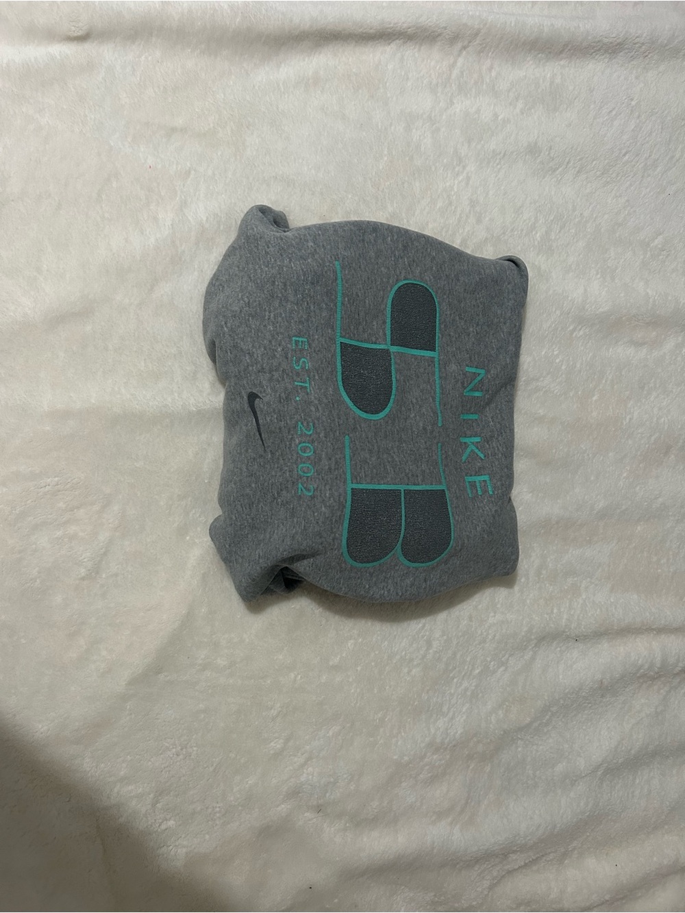 Nike Gray Crewneck with Teal SB Graphic